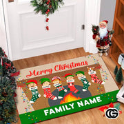 Personalized Christmas Doormat with Custom Family Name