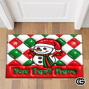 Personalized Christmas Doormat with Custom Family Name