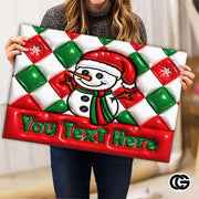 Personalized Christmas Doormat with Custom Family Name