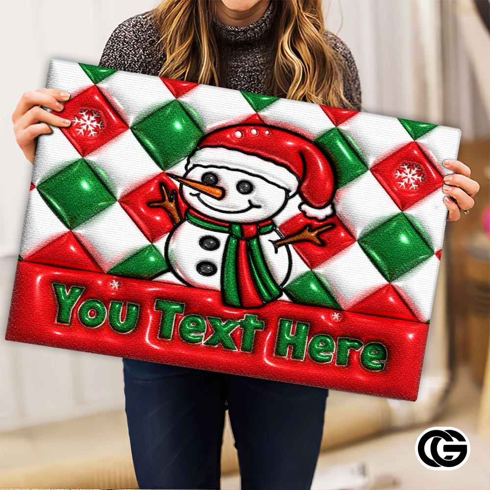 Personalized Christmas Doormat with Custom Family Name