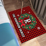Personalized Christmas Doormat with Custom Family Name