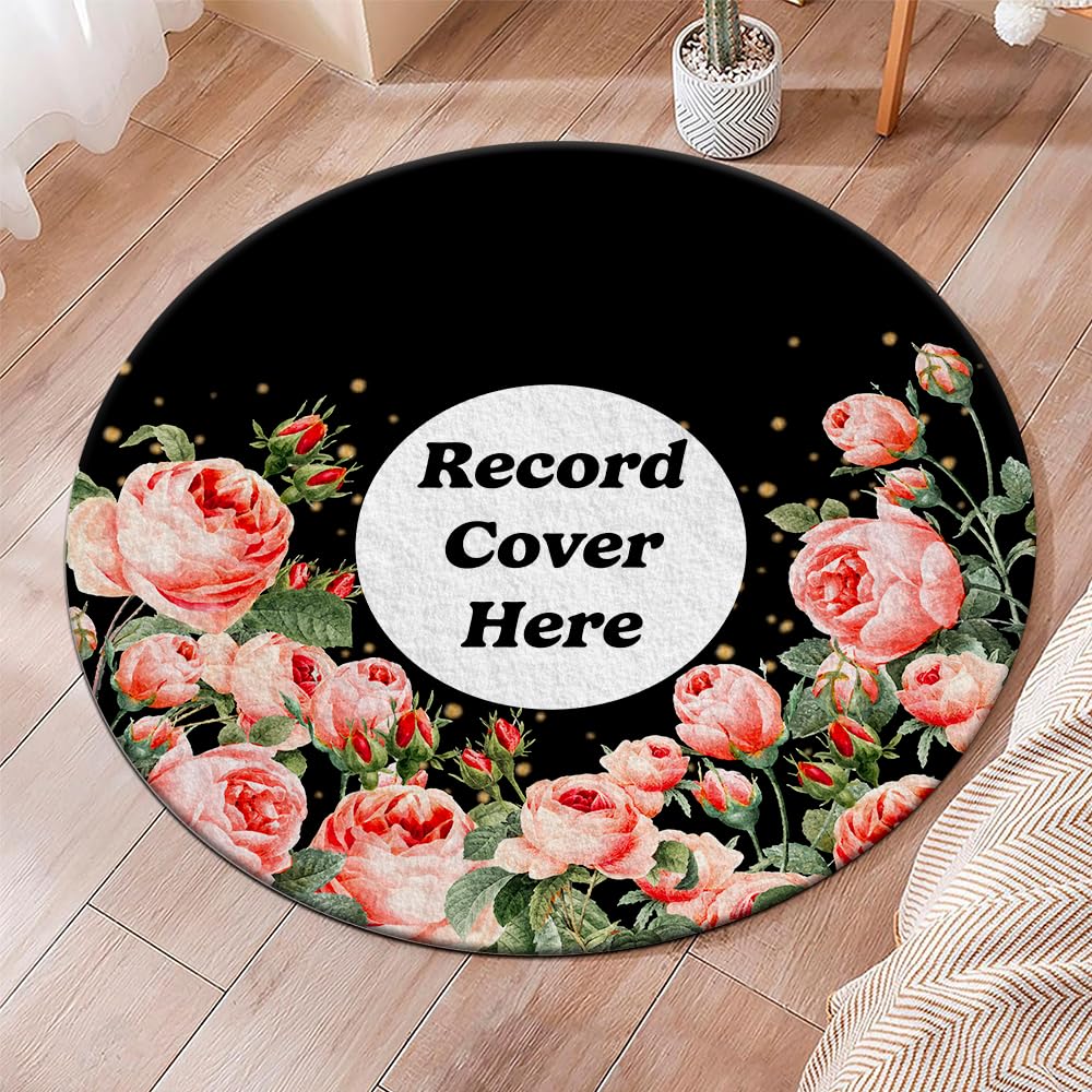 Personalized Vinyl Record Rug with Photo and Song Name