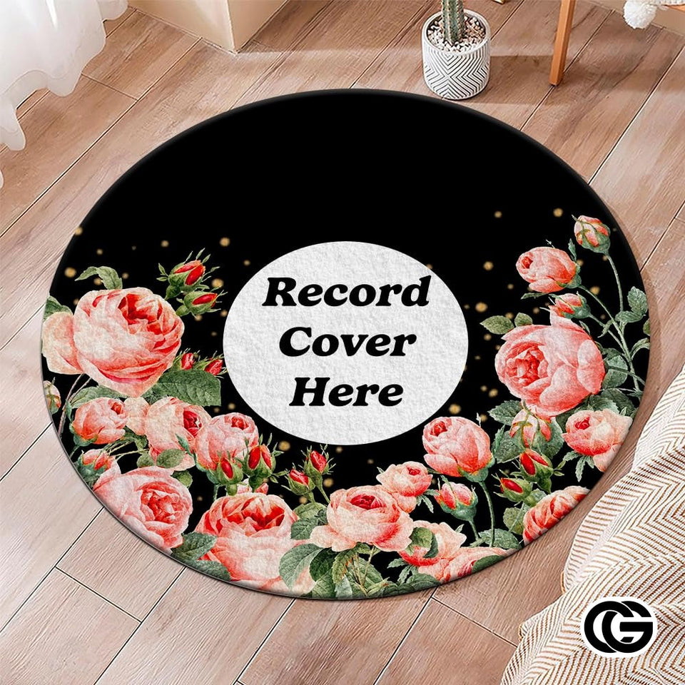Personalized Vinyl Record Rug with Photo and Song Name