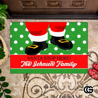 Personalized Christmas Doormat with Custom Family Name