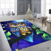 Room setting featuring whimsical owl art area rug positioned beside natural wood accents. - thumbnail image 8 of 8