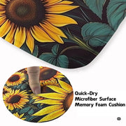 Close-up view of the soft microfiber surface, golden sunflower petals, and radiant sun rays - thumbnail image 3 of 8