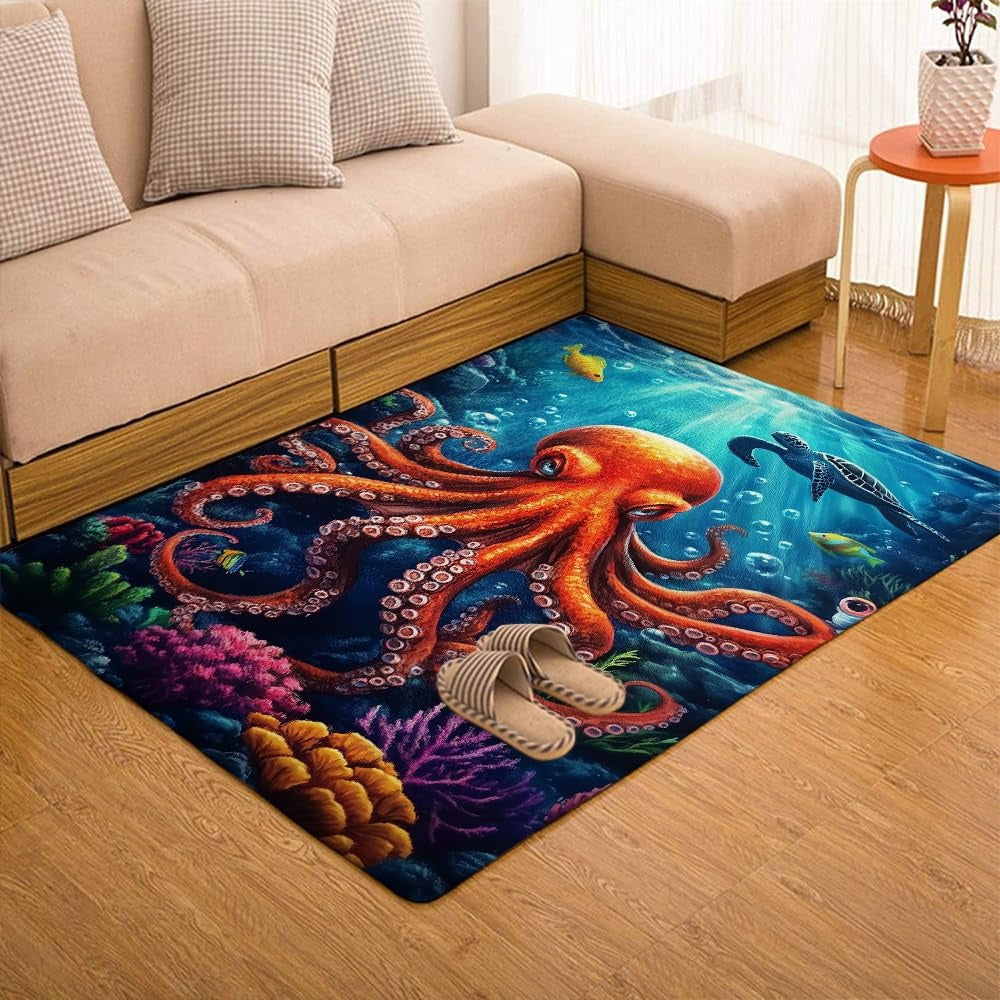 Custom Octopus Welcome Mat for Front Door and Entryway