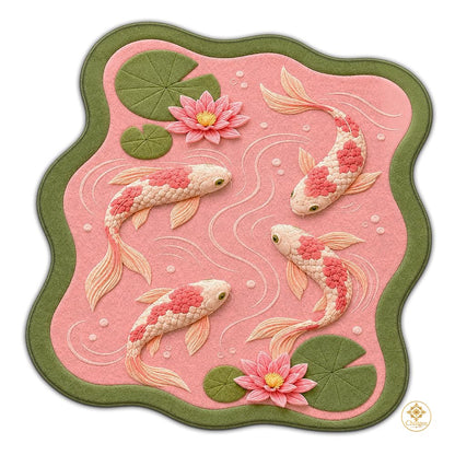 Custom Koi Fish Shaped Area Rug for Bedroom and Living Room