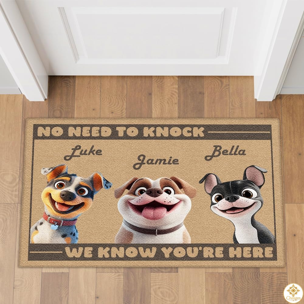 Personalized Dog Doormat with Custom Photo and Name