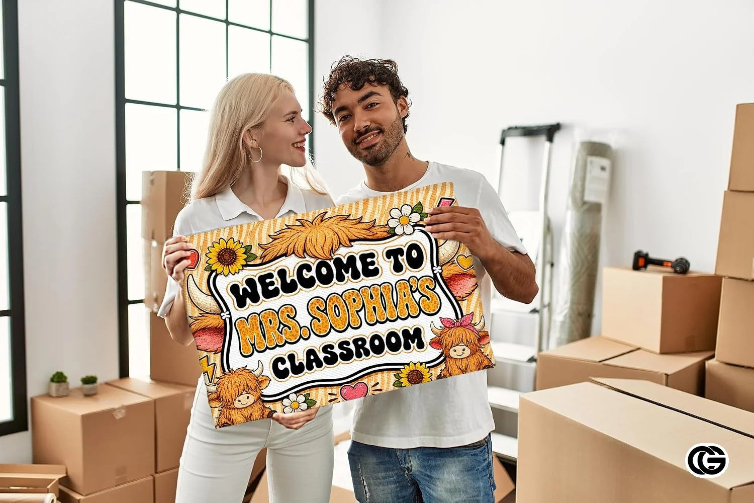 Personalized Classroom Doormat with Custom Teacher Name - Class-07