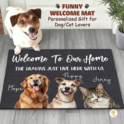 Personalized Dog Welcome Mat for Front Door and Entryway