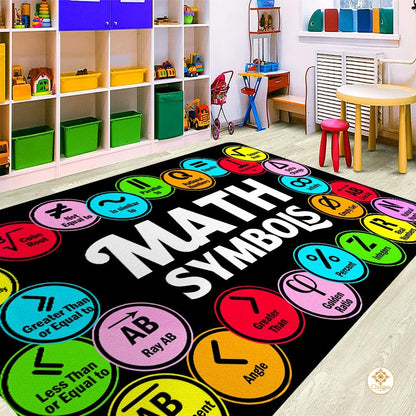 Custom Mathematics Education Rug for Classroom and Playroom