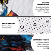 Bald eagle area rug styled on light wood floor in modern living room setting. - thumbnail image 4 of 7