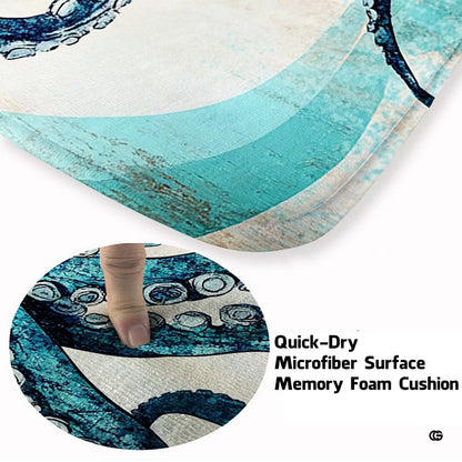 Non-slip grip backing texture and resilient construction of octopus area rug. - thumbnail image 6 of 7