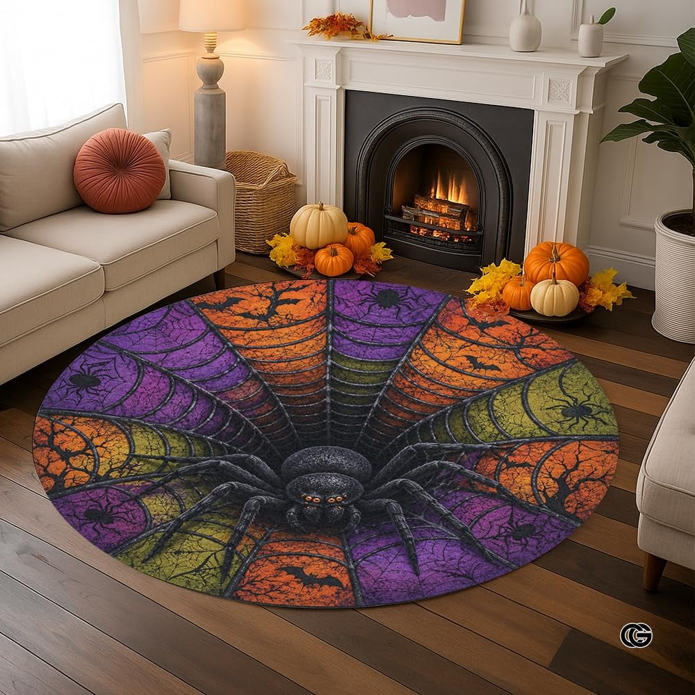Personalized Halloween 3D Optical Illusion Ghost Round Rug (A11)