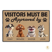 Personalized Dog Welcome Mat with Custom Text and Non Slip Backing - Style #3