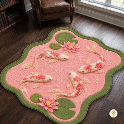 Custom Koi Fish Shaped Area Rug for Bedroom and Living Room