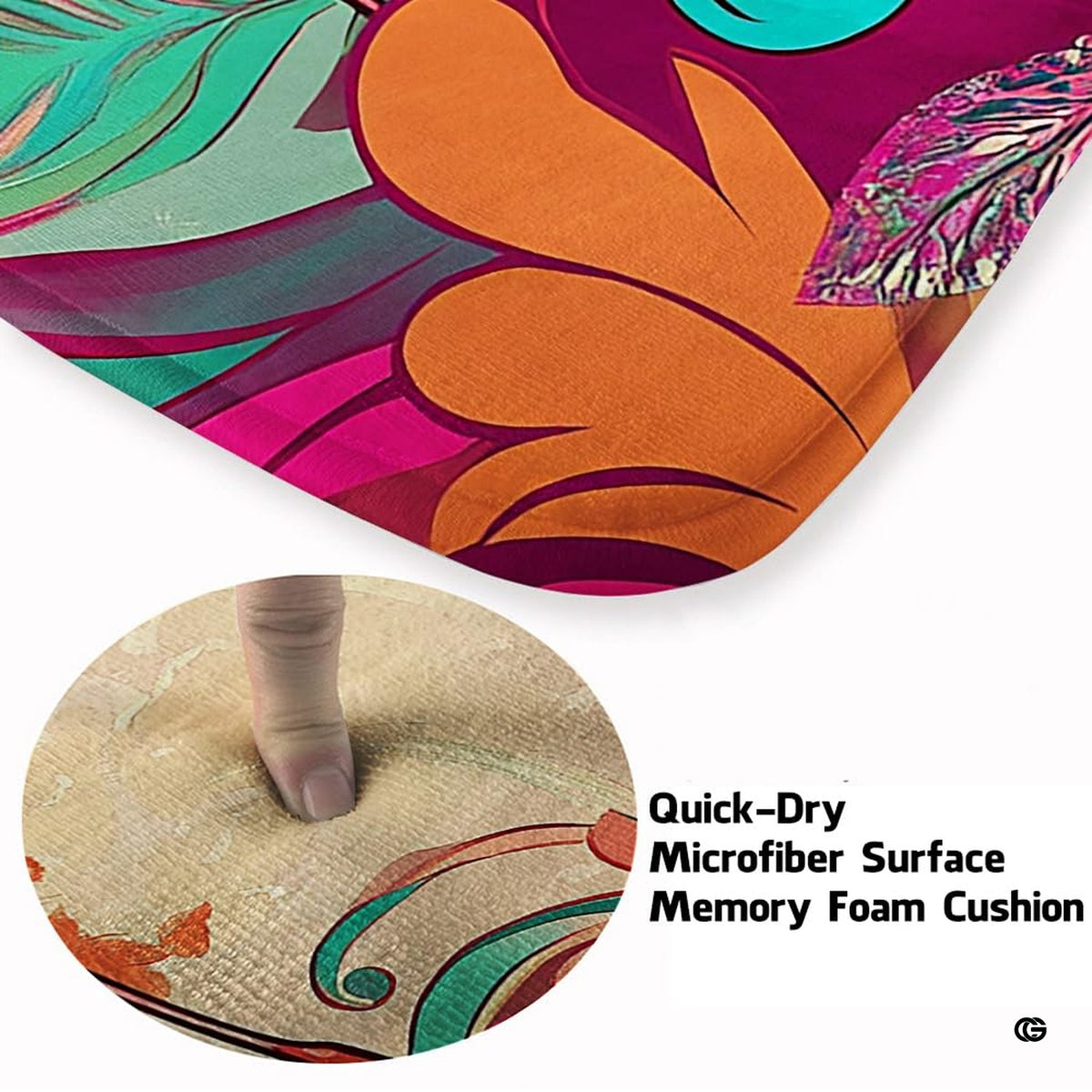 Non-slip grip backing texture and resilient construction of flamingo area rug. - image 6 of 7