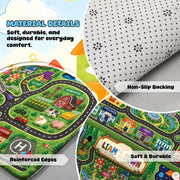 Custom Road Map Area Rug with Personalized City Street and Car Play Mat