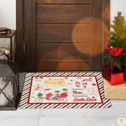 Personalized Christmas Doormat with Custom Family Name and Text