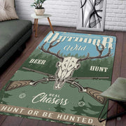 Wide room view showing rustic hunting lodge decor area rug centering an outdoor-inspired living space. - thumbnail image 7 of 7