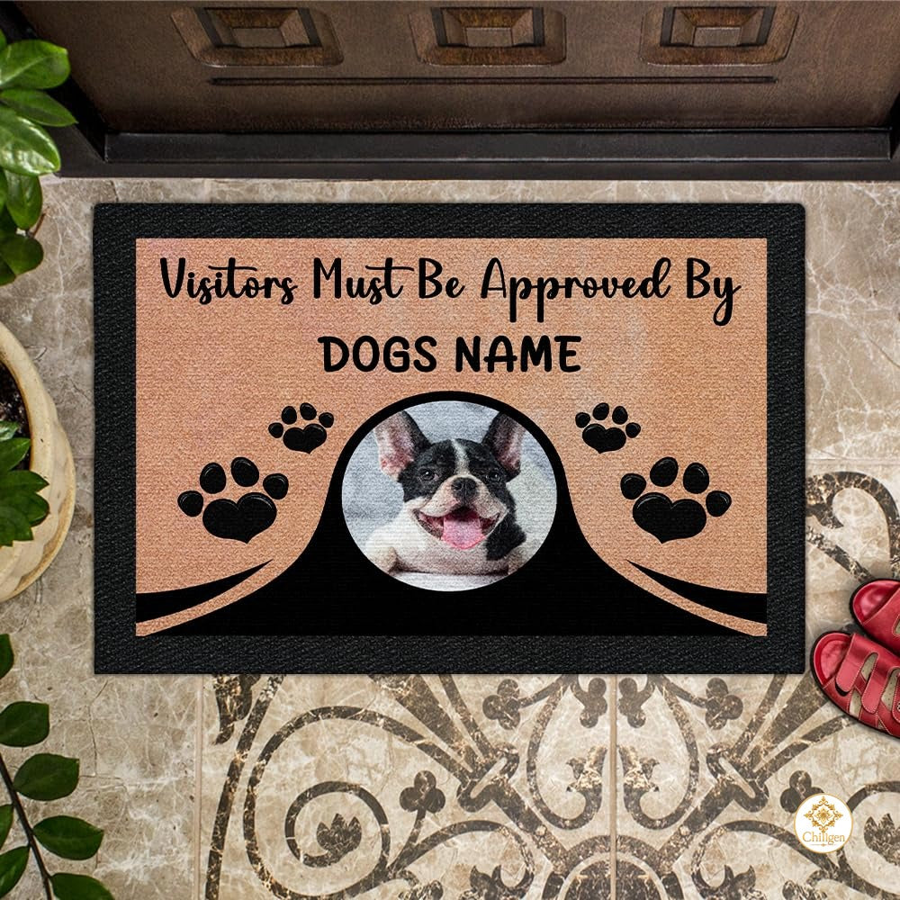 Personalized Dog Welcome Mat with Custom Pet Photo
