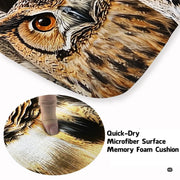 Living room setup styled with graphic design area rugs displaying an owl wildlife motif before a modern sofa. - thumbnail image 3 of 8