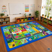 Custom Road Map Welcome Mat with Name and Streets - A3