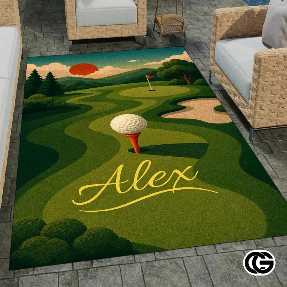 Custom Golf Welcome Mat for Front Door and Entryway