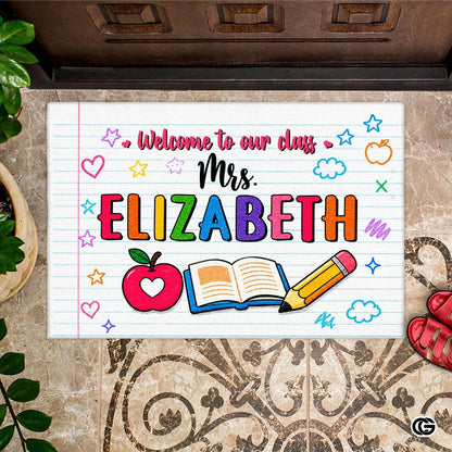Personalized Classroom Welcome Mat with Custom Teacher Name
