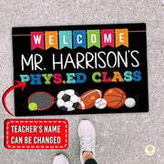 Custom Teacher Welcome Doormat for Classroom and School Gym