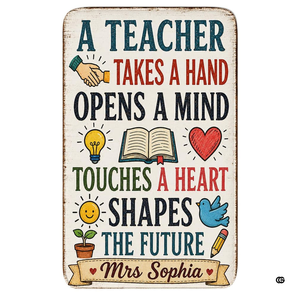 Teacher Doodle Cream Area Rug