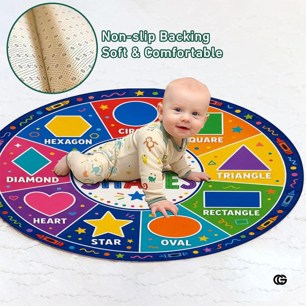 Wheel of Feelings and Emotions Round Rug, Educational Mental Health Rug for Classroom, Educational Animal Shape School Mat, Back to School Gift (Shape)