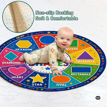 Wheel of Feelings and Emotions Round Rug, Educational Mental Health Rug for Classroom, Educational Animal Shape School Mat, Back to School Gift (Shape)