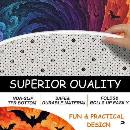 Custom Halloween 3D Optical Illusion Round Rug Skeleton Horror Area Rug (1, #9)