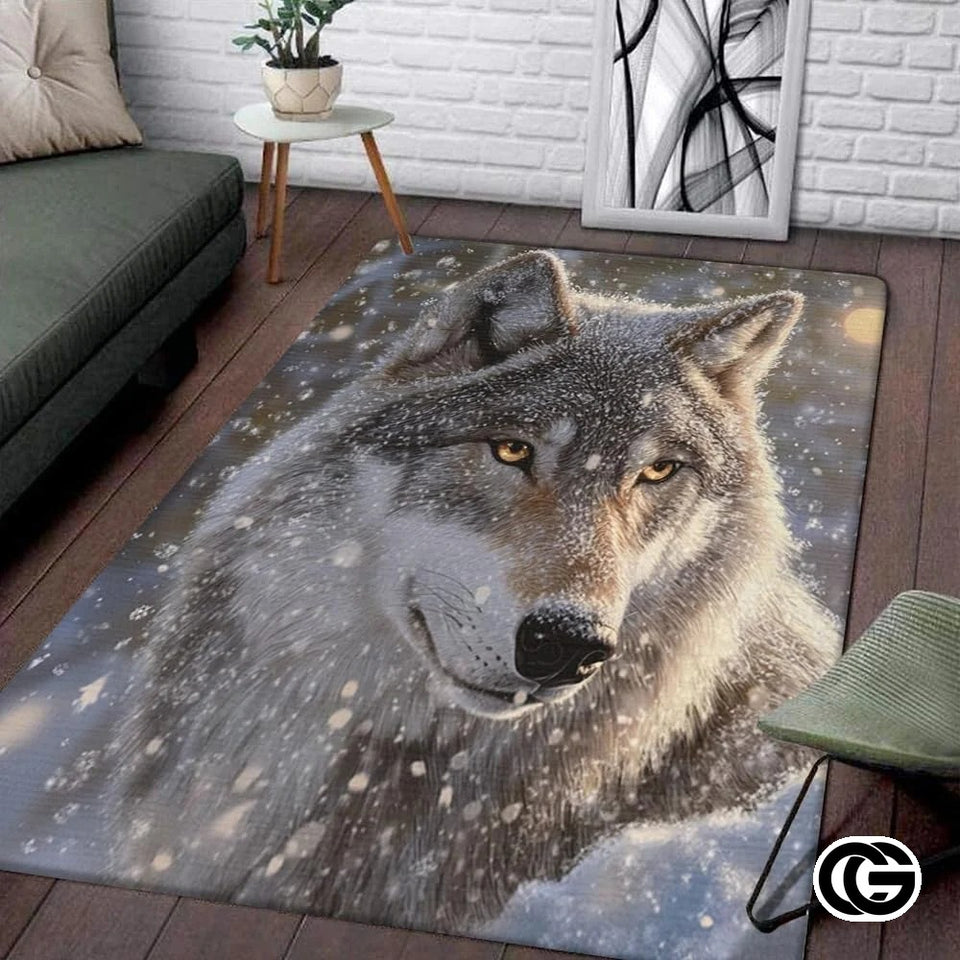 Custom Galaxy Wolves Welcome Mat with Wild Wolf Print - Wolf-ds15