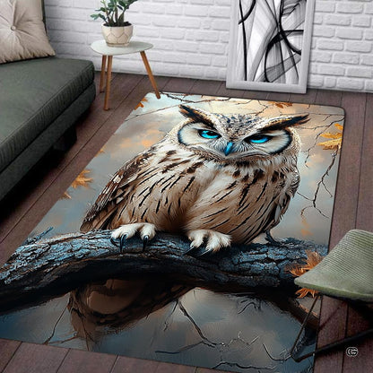 Dimension comparison chart displaying multiple size formats for this horned owl area rug. - thumbnail image 2 of 8