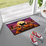 Halloween Door Mat Outdoor, Custom Spooky Welcome Mat with Black Cat and Pumpkin, Fall Front Door Mat for Porch Entryway Decor #4