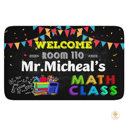 Custom Mathematics Education Rug for Classroom and Playroom - Welcome to Math Class / 3' x 5' (Rectangular)