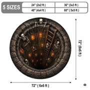 Custom Halloween 3D Optical Illusion Round Rug Skeleton Horror Area Rug (1, #13)