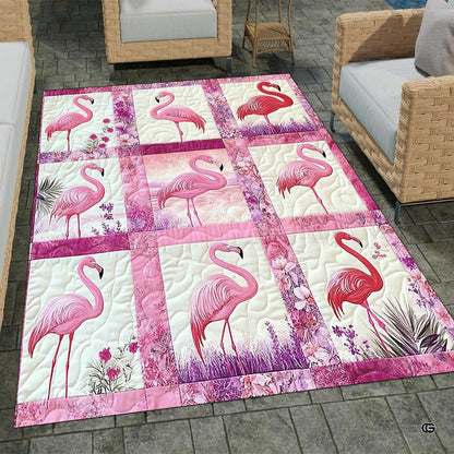 Vibrant flamingo motif floor piece illuminating a light-filled interior lounge. - thumbnail image 7 of 7