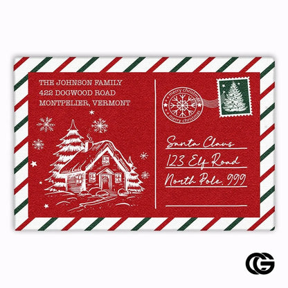 Personalized Christmas Doormat with Custom Family Name and Text