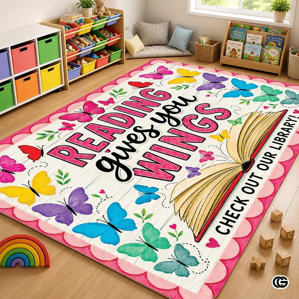 Custom Reading Corner Rug for Front Door and Entryway