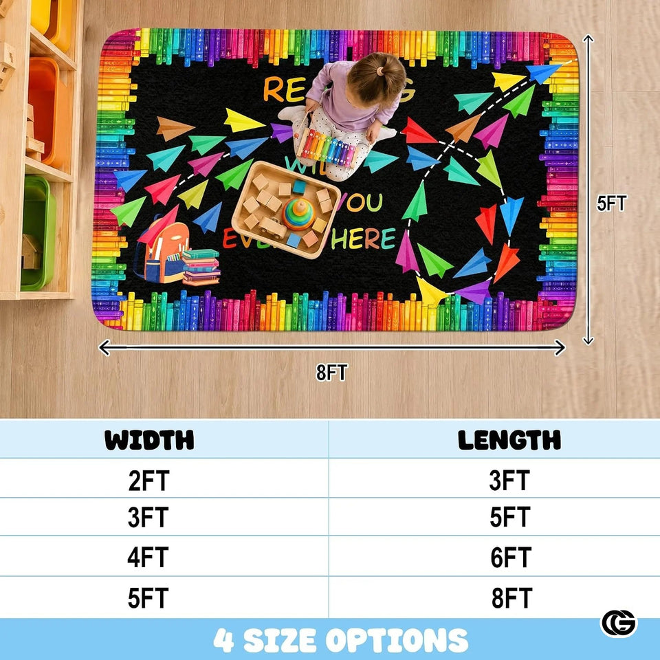 Custom Reading Corner Welcome Mat for Classroom and Library - Style 9