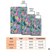 Tropical pink flamingo carpet displayed in cozy bedroom interior - thumbnail image 6 of 7