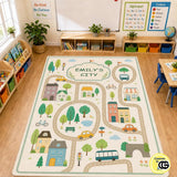 Personalized Road Map Welcome Mat with Custom Name