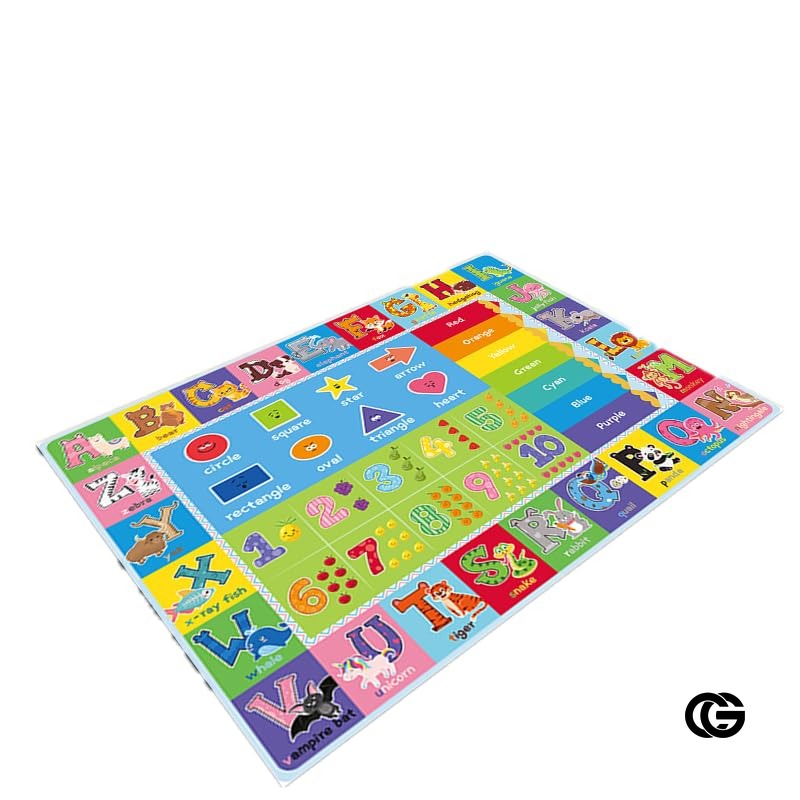 ABC Kids Play Rug with Non Slip Backing and Colorful Pattern - Abc Rug - 3'3" X 4'11" (Rectangular)