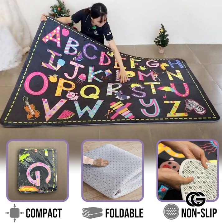 Educational Classroom Rug with Alphabet and Handwriting Samplers - Alphabet Abc / 2' x 3' (Rectangular)