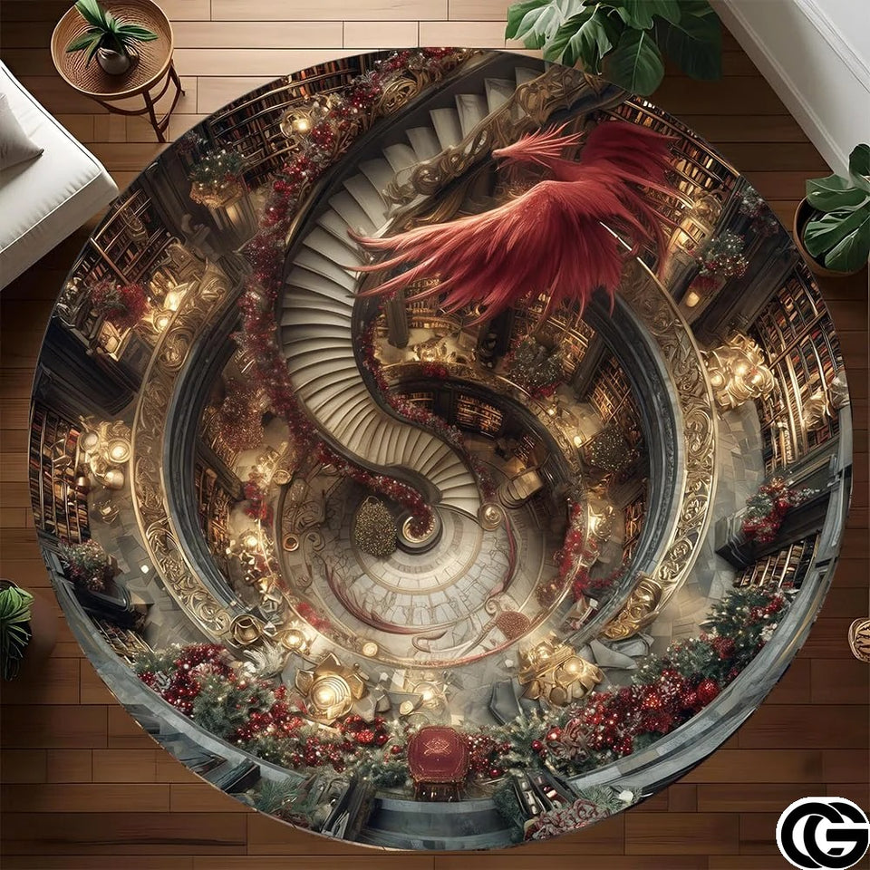 Custom Dragon Welcome Mat with Optical Illusion and Non-Slip Backing