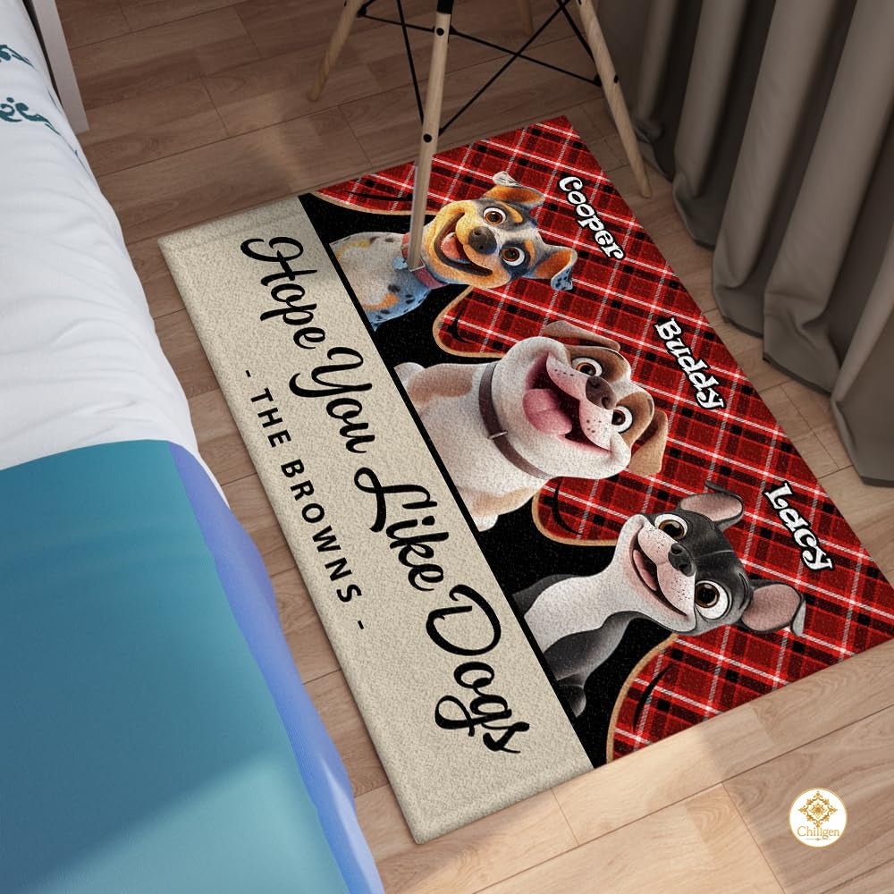 Personalized Dog Welcome Mat with Custom Pet Name